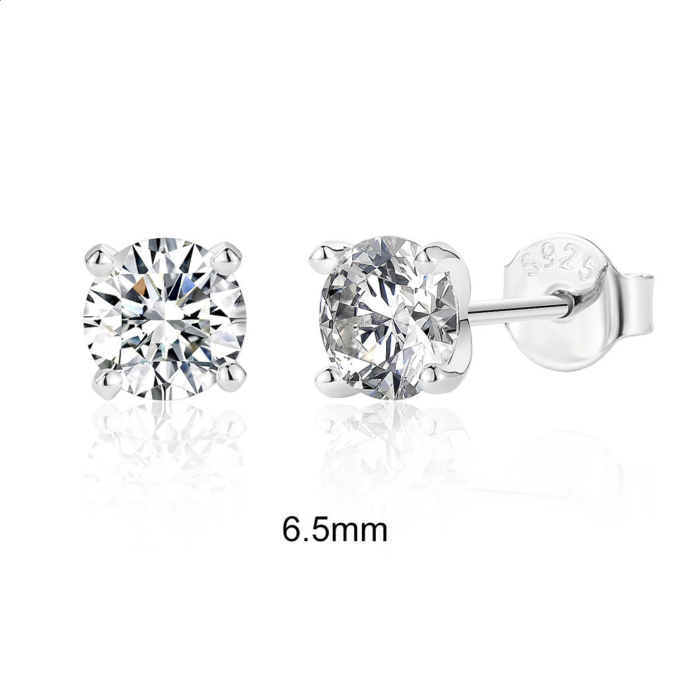 Canner 0512 carat Dtype silica earrings suitable for women 925 sterling silver sparkling perforated exquisite jewelry 250410