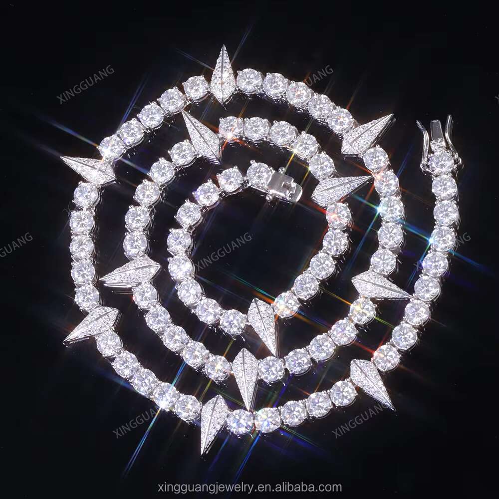 XG Pass Diamond Tester Fancy Moissanite Tennis Chains Necklaces 925 Silver Vvs Moissanite Chains Fine Jewelry Necklaces