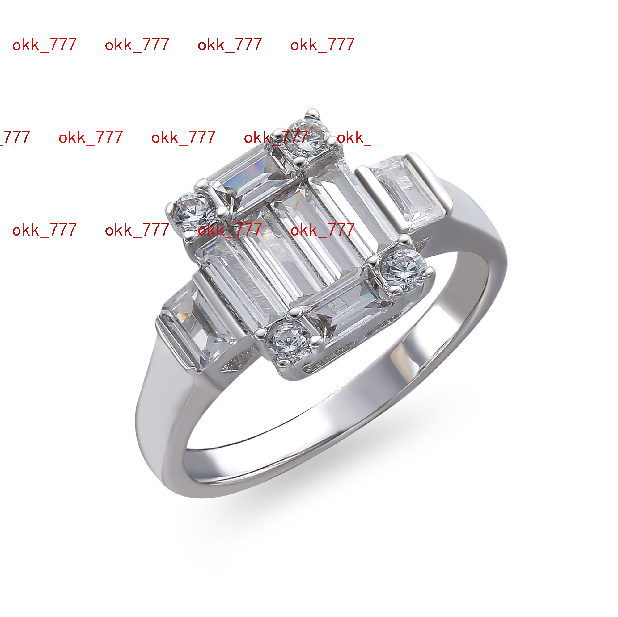 Rectangular Moissanite Lab Grown Diamond Ring Fine Rings Women Dainty S925 Sterling Silver Vintage Diamond Jewelry Ring