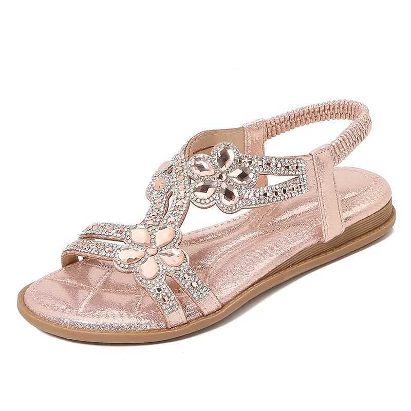 Plus Size 36-46 Womens Shoes Rhine Sandals Elastic Band Beach Shoes Fi Casual Open Toe Sandals De MujerXJ250410