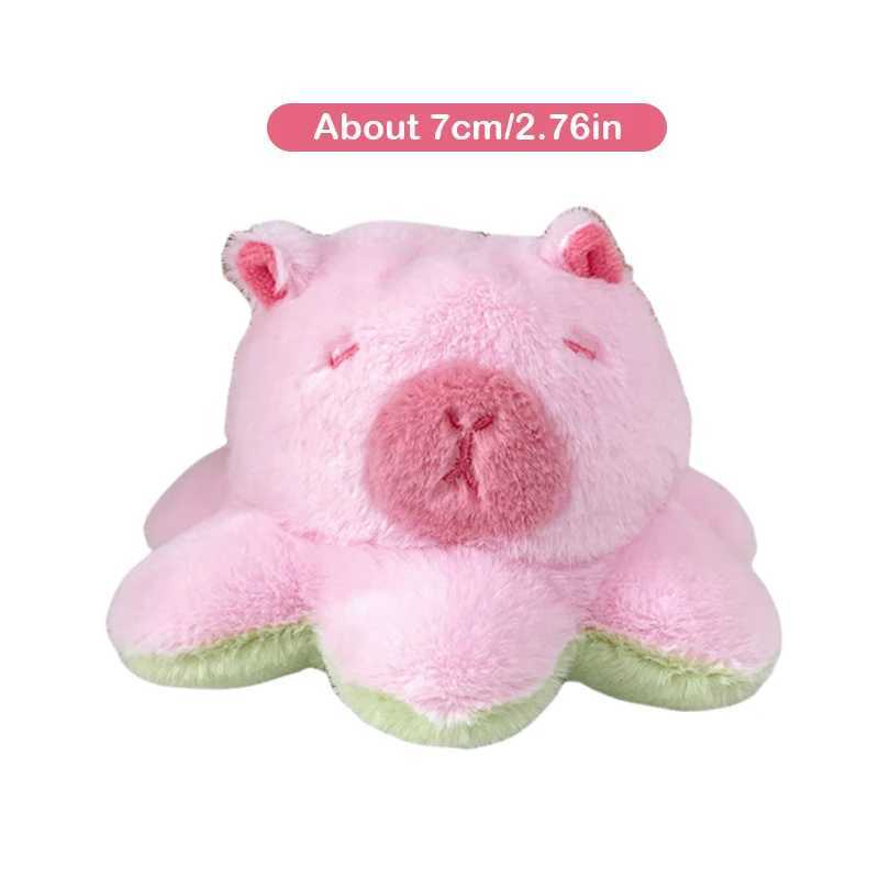 Interesting flip octopus Capybara plush toy cute stuffed animal keychain bag pendant keyholder decoration couple gift W250411