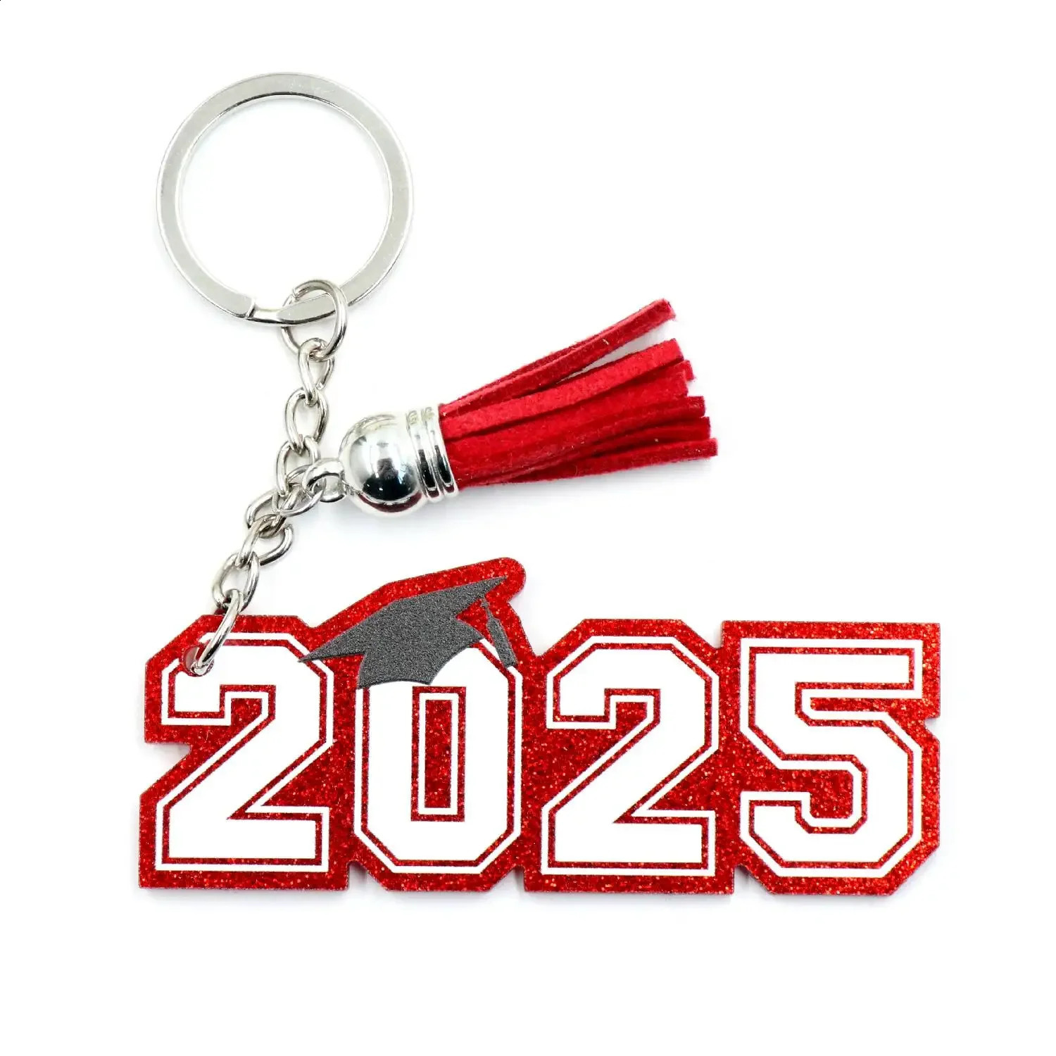 ZSHKH1364 Graduation Season UV Acrylic Keychain Laser Cutting Blue and Red Gift Keys 250410