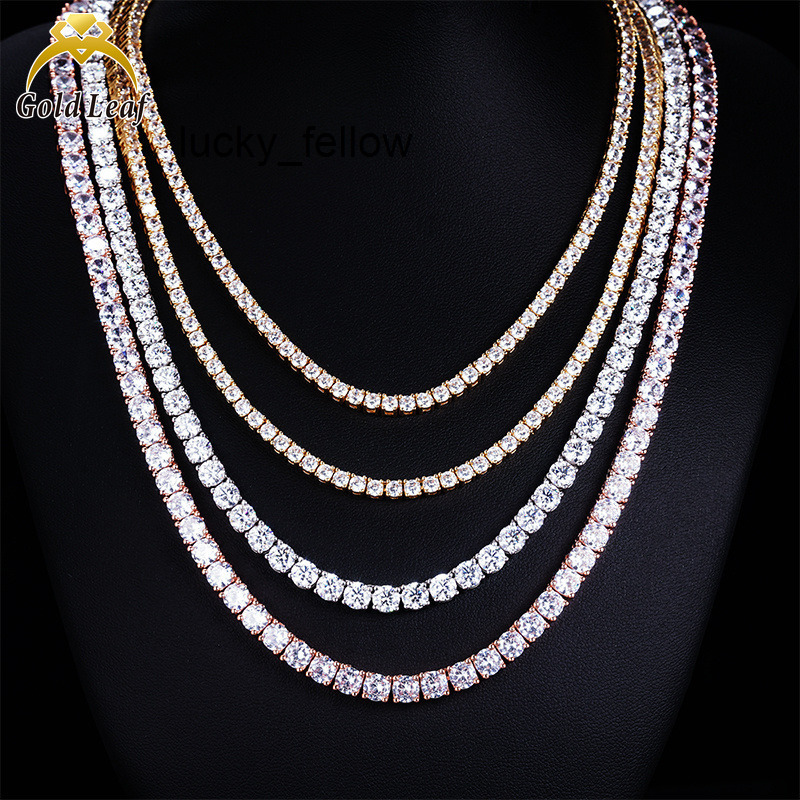 Goldleaf Jewelry Hot Sell 3mm-5mm D Color VVS Moissanite Tennis Chain Necklace Bracelet 925 Sterling Silver Moissanite Chain