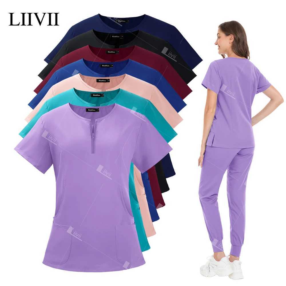 Medical Uniform Elastic Matte Set Hospital Surgery Matte Top Nurse Work Clothes Doctor Clothing Medical Accessories X250410