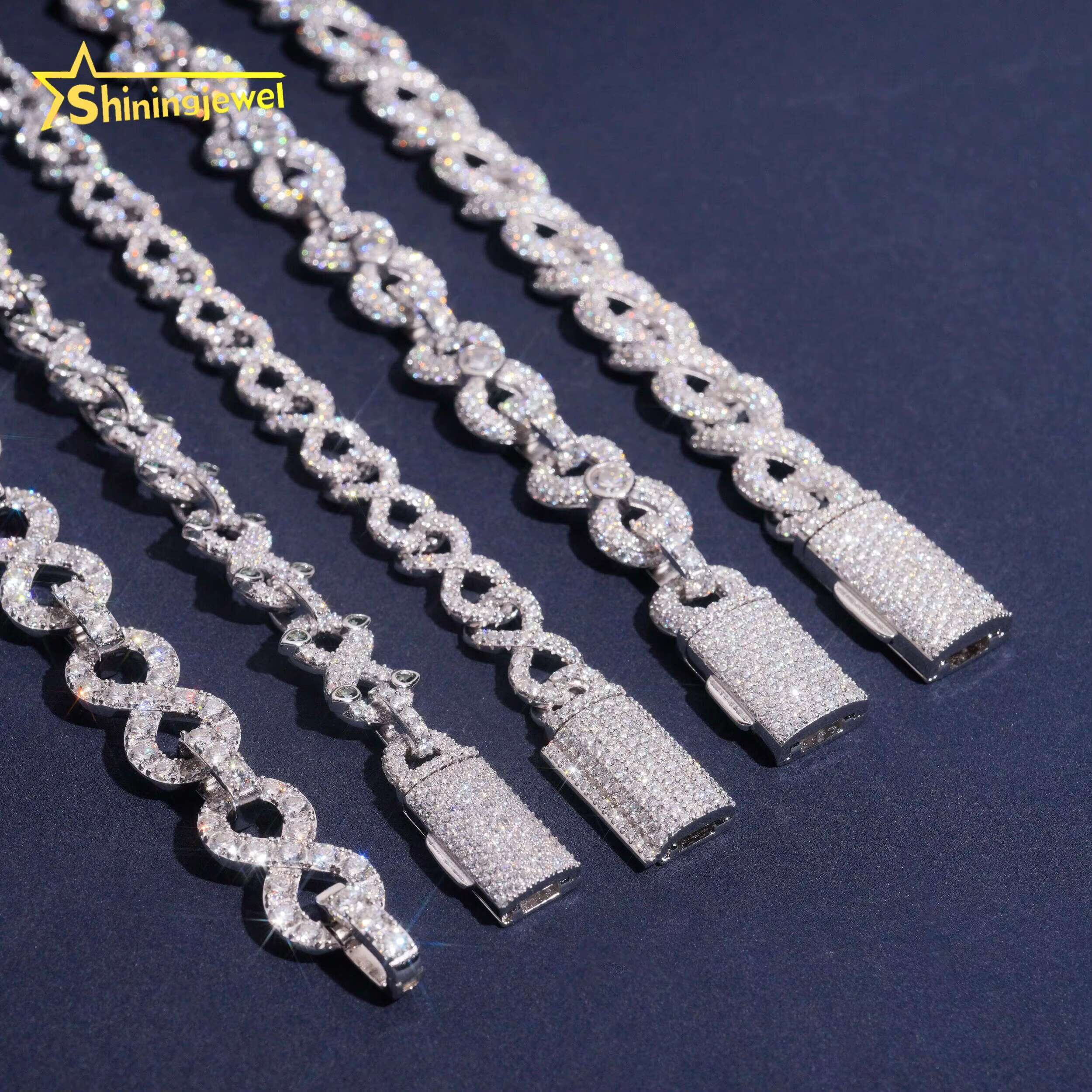 Infinity Collection Cuban Bracelet Sterling Silver S925 Pass Diamond Tester Luxury Cuban Link Chain Moissanite Hip Hop Jewelry