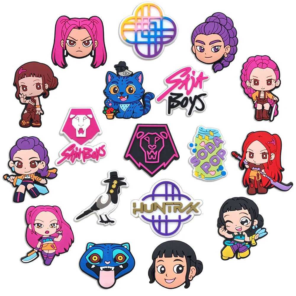 18-100pcs KPop Demon Hunters Shoe Charms For Clogs Ghost Shoe Decoration Premium Quality Popular Shoe Accessories Great Gift Z251111