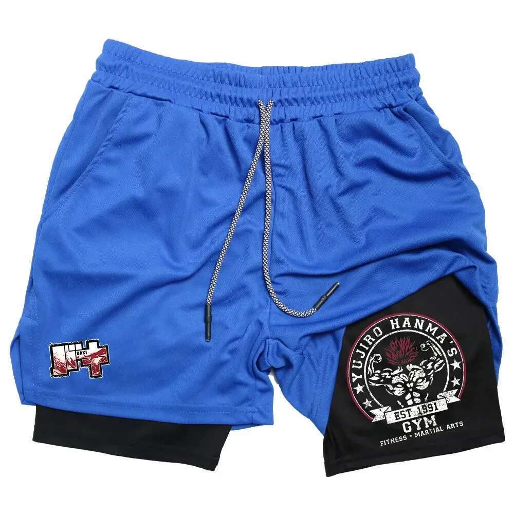 Casual Shorts Women's Wear Men's Wear 2025 New 2-In-1 Gym Men's Sports Tight Shorts Quick Drying Elastic Fiess Running Sportswear