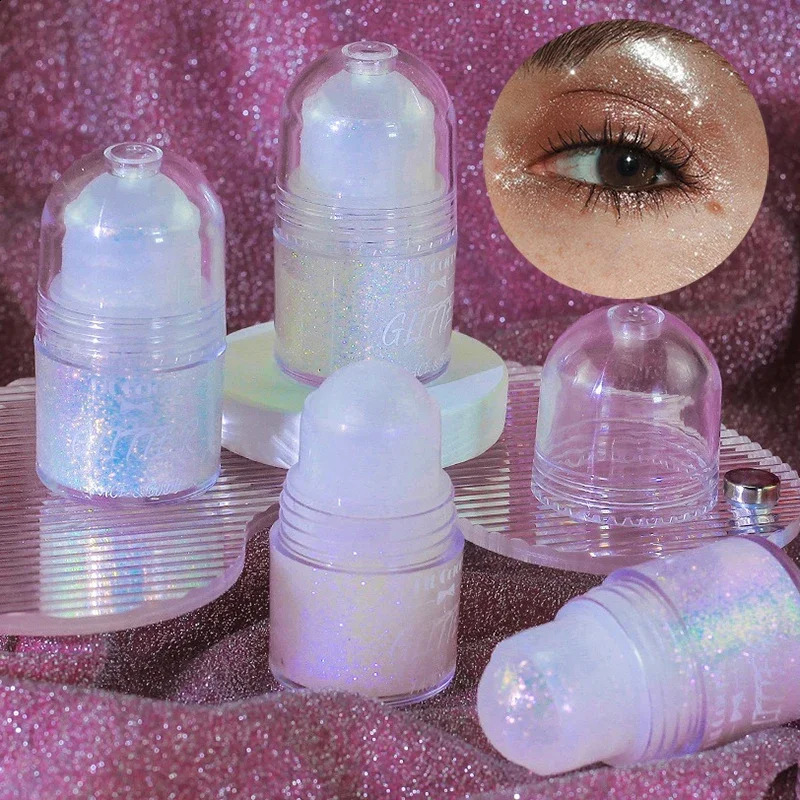 Rolling Sequins Glitter Gel Face Body Painting Shine Liquid Green White Pearl Gloss Eye Shadow Brighten Stage Makeup Decoration 250410