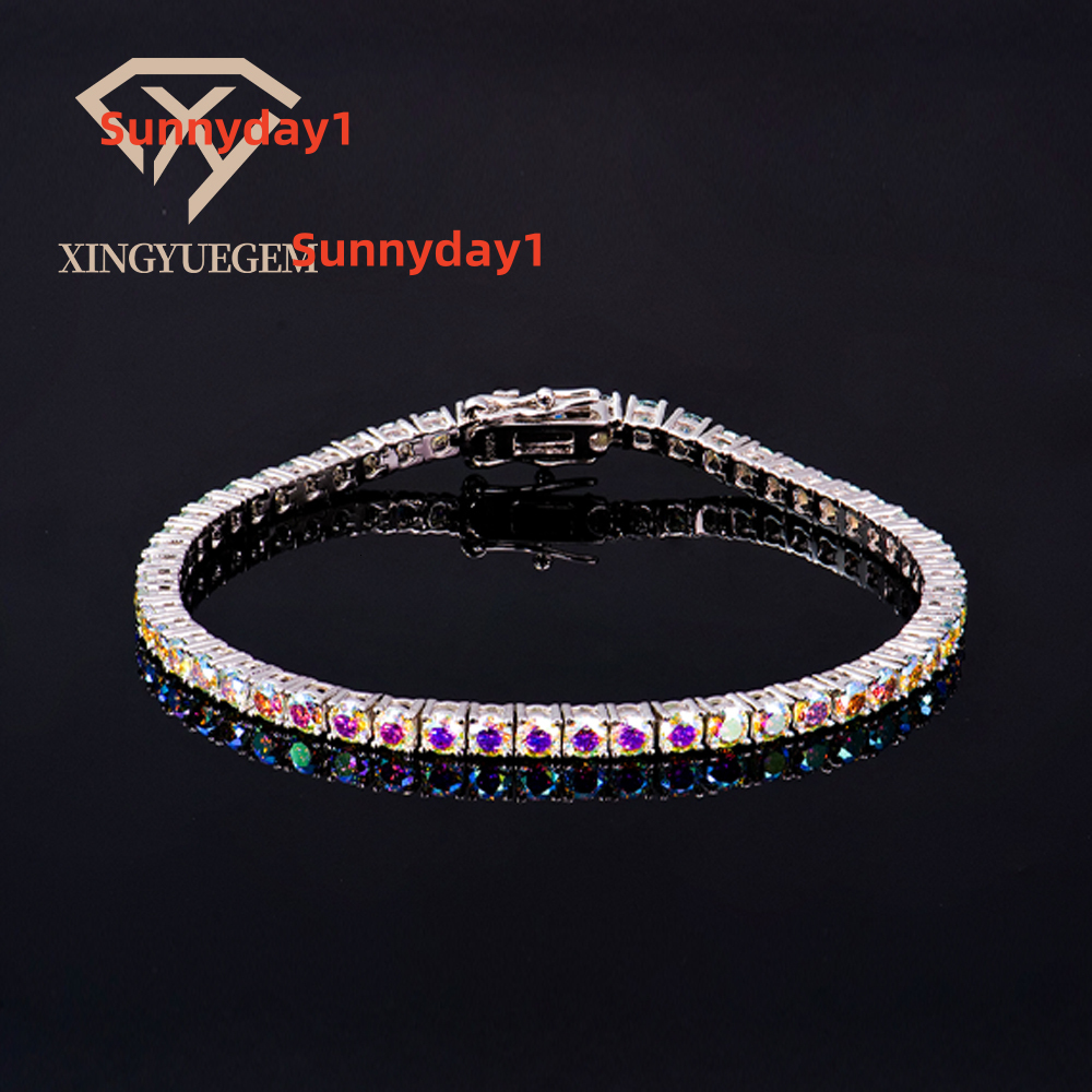 High-quality Moissanite Bracelet Tennis Bracelet AB Color 3mm Moissanite Suitable for Fashionable Outfit Pairing 925 Silver