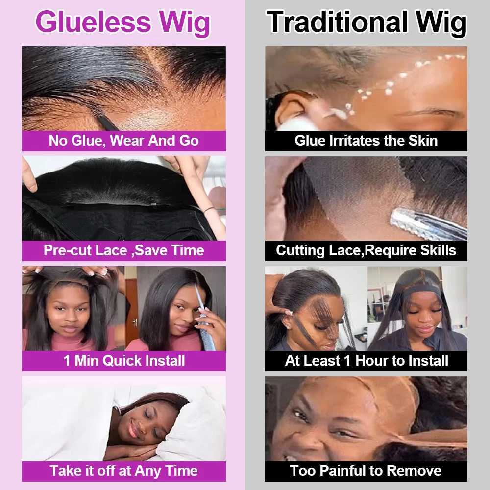 No Glue Brazilian HD Transparent 13x4 Bone Straight Short Bob Glueless Human Hair Wigs 13x6 Straight Lace Front Wigs For WomenT251111