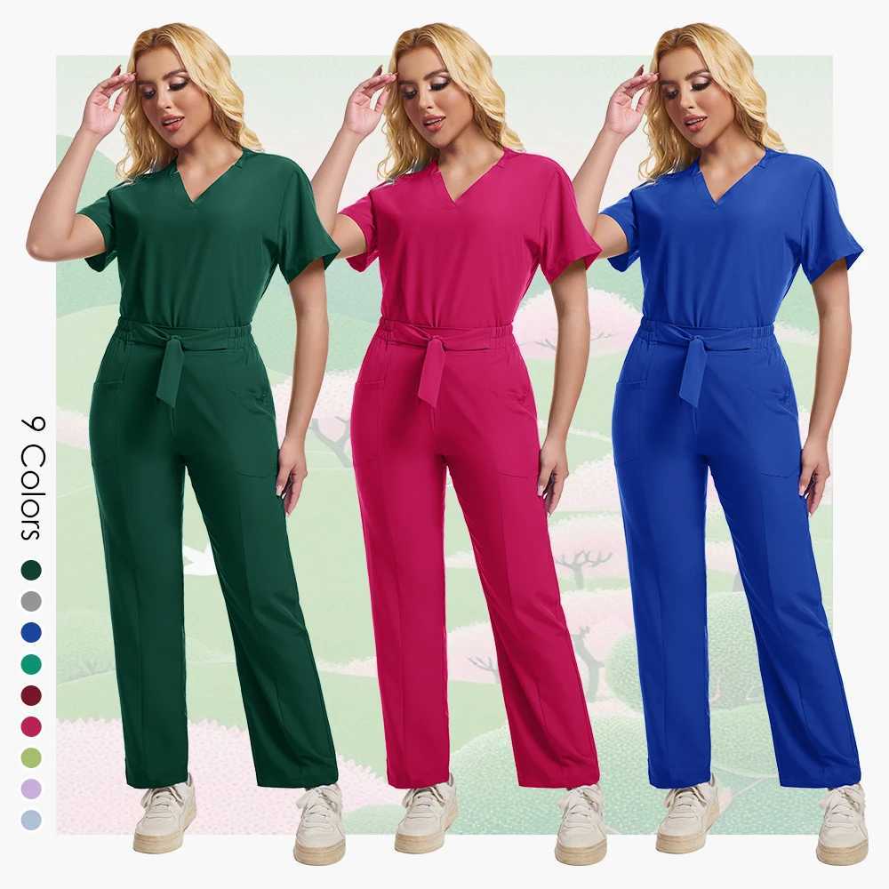 Hospital Surgical Clothes Medical Uniform Women Scrub Set Doctor Nurse Accessories Dental Clinic Scrub Set Beauty Sn Workwear X2504109