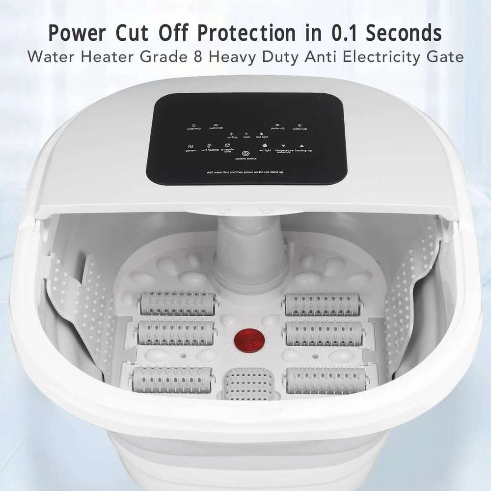 Soak Tub Smart Foldable 420W 8L Large Capacity Heating Foot Massager Spa Soaker with 8 Set Rollers
