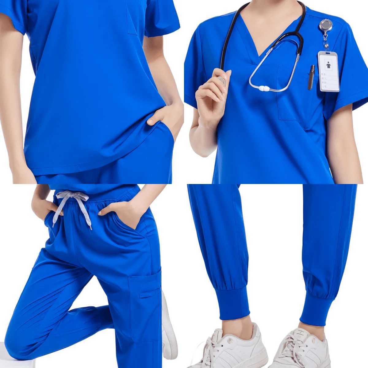 Handwashing Clothe Split Suit Short Slved Hand Brushing Pet Dentist Nurse Work Clothes Men Medical Care Clothes Nurse Uniform X2505281