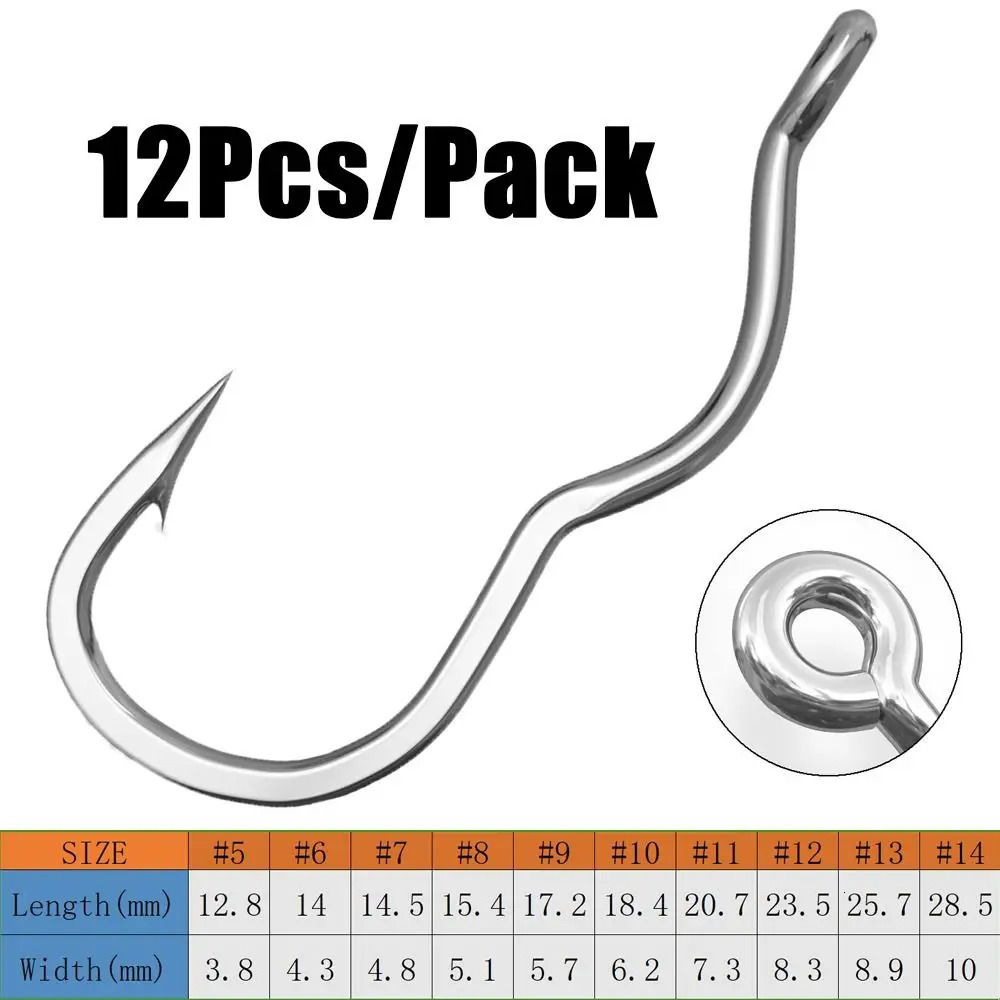 12 Pcs Durable Automatic Flip High Carbon Steel Fishhook With Eye Anti Slip Fishing Hook Sharp Barbed Fishing Tackle Accessories 251103