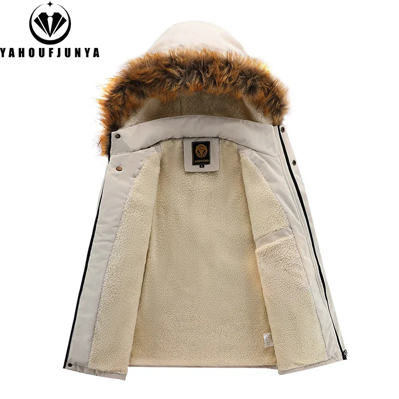 Winter Men Outwear Fleece Warm Removable Hooded Hiking Jacket Men Outdoor Windproof Casual Fashion Jacket Coat Male Clothing 251105