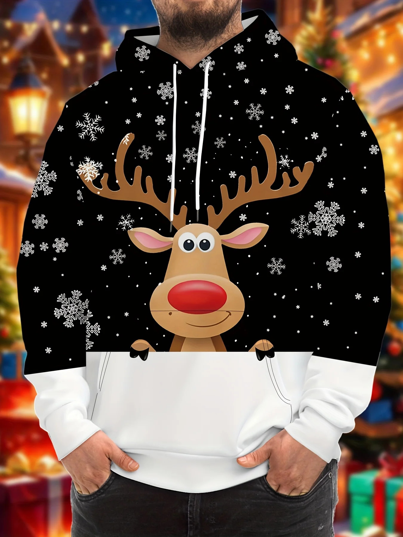 Christmas Theme Graphic Mens Fashion 3D Prints Red Hoodie Streetwear Hoodies Hooded Front Pocket er Hoodie Sweatshirt 251106