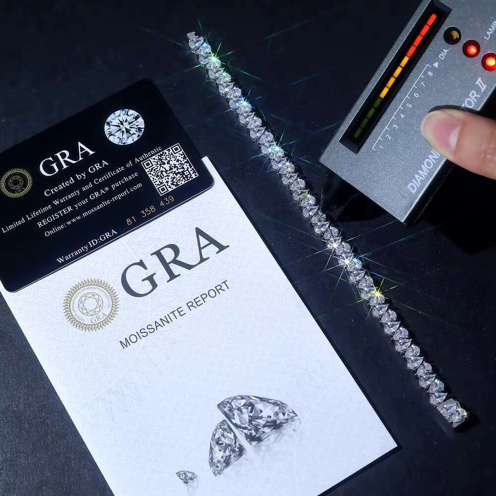 Wholesale Custom Fashion Teardrop Sterling 925 Silver GRA Moissanite Zircon Sterling Tennis Bracelet