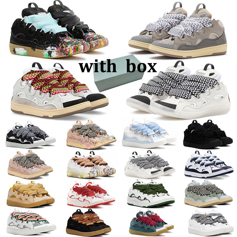 With box lavinscurbs dress shoes designer for men women black white pink blue red gray triple trainers lace-up versatile outdoor sports shoes