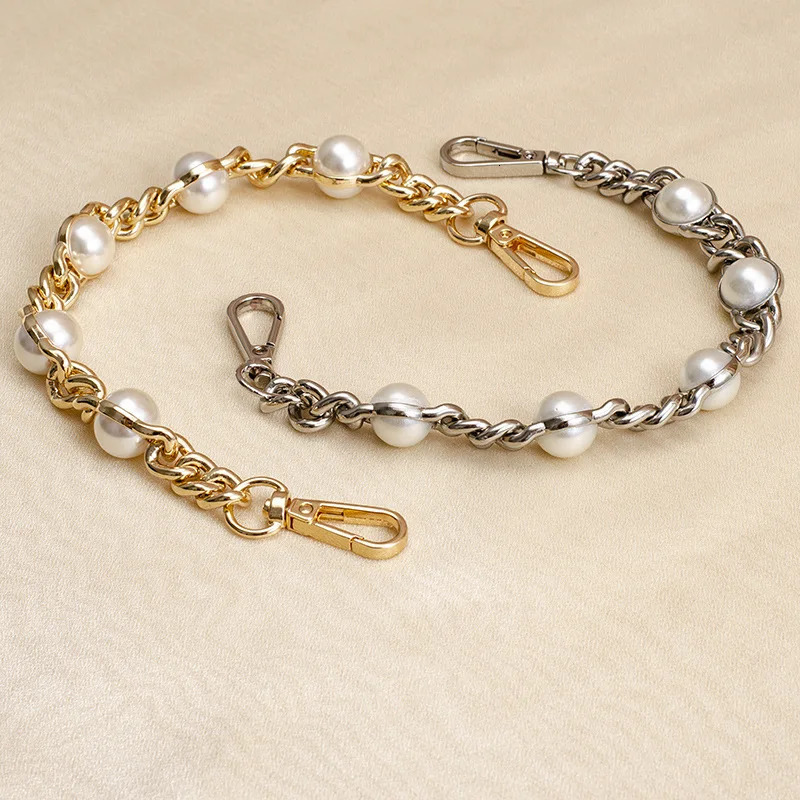 Bag Strap Pearl Chain Metal Gold Shoulder Chain DIY Bag Chain Fashion Replacement Strap For Bags Accessories 25 50 60 110 120CM 251110