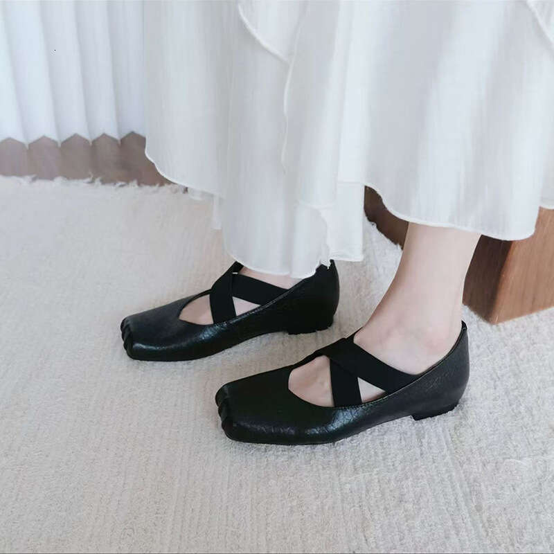 Black Sensation Ballet Shoes for Women 2025 Fall Fashion Pattern chunky Flats Designer Shoe with dress