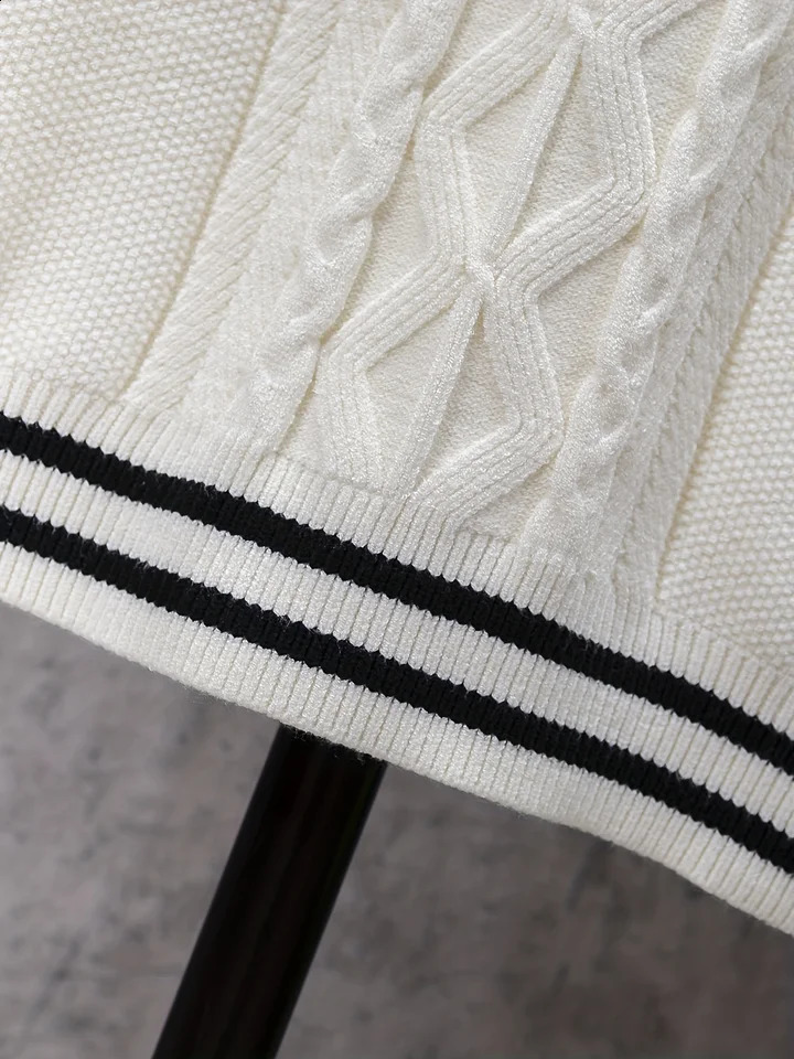 ShiSho original mens striped casual basic comfort autumn and winter warmth Vneck knitted sweater vest 250411Z