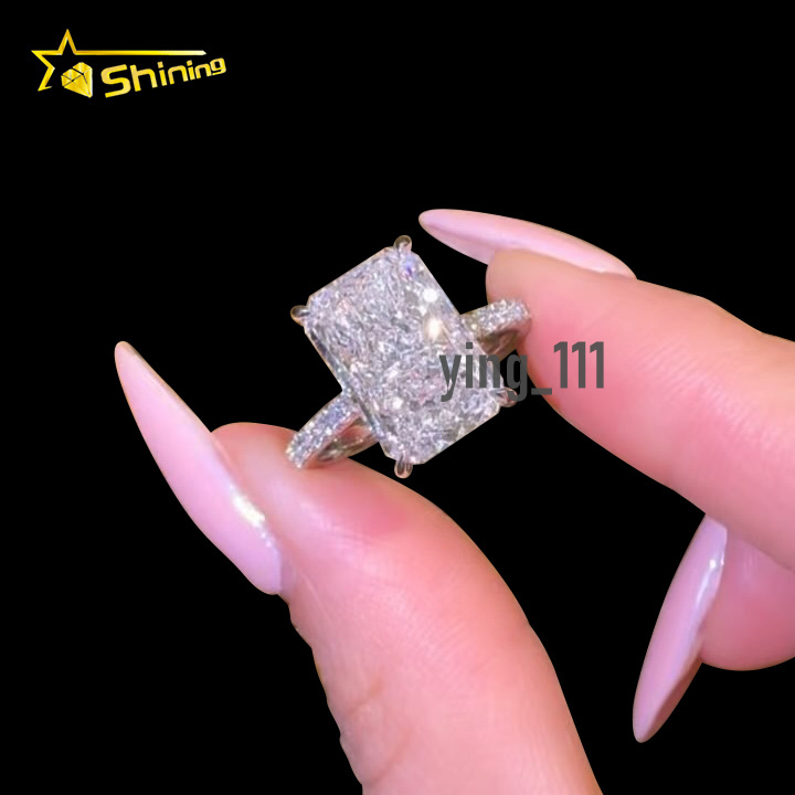 VVS D Color IGI Certificated Lab Grown Diamond 5CT Radiant Cut Ring Engagement Ring 10K 14K 18K Gold Gift for Women
