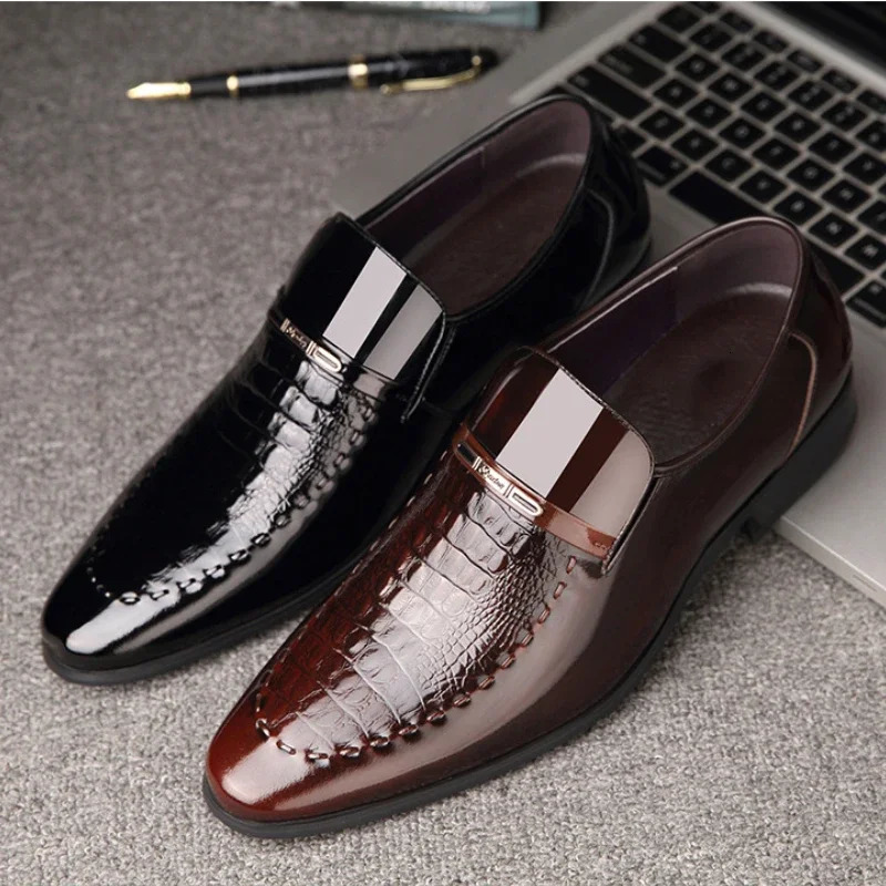 Men Leather Shoes Business Classic Office Shoes for Men Pattern Men Dress Shoes Breathable Casual Shoes 251106