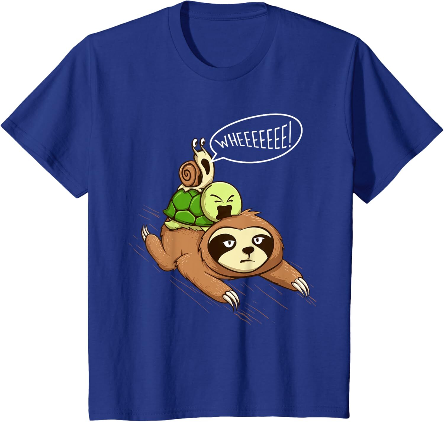 T shirt for Mens Wheeeeeee - Wildlife Sloth Turtle Snail Animal Pet Lover Graphic Tee Casual Tops Clothes Short sleeve