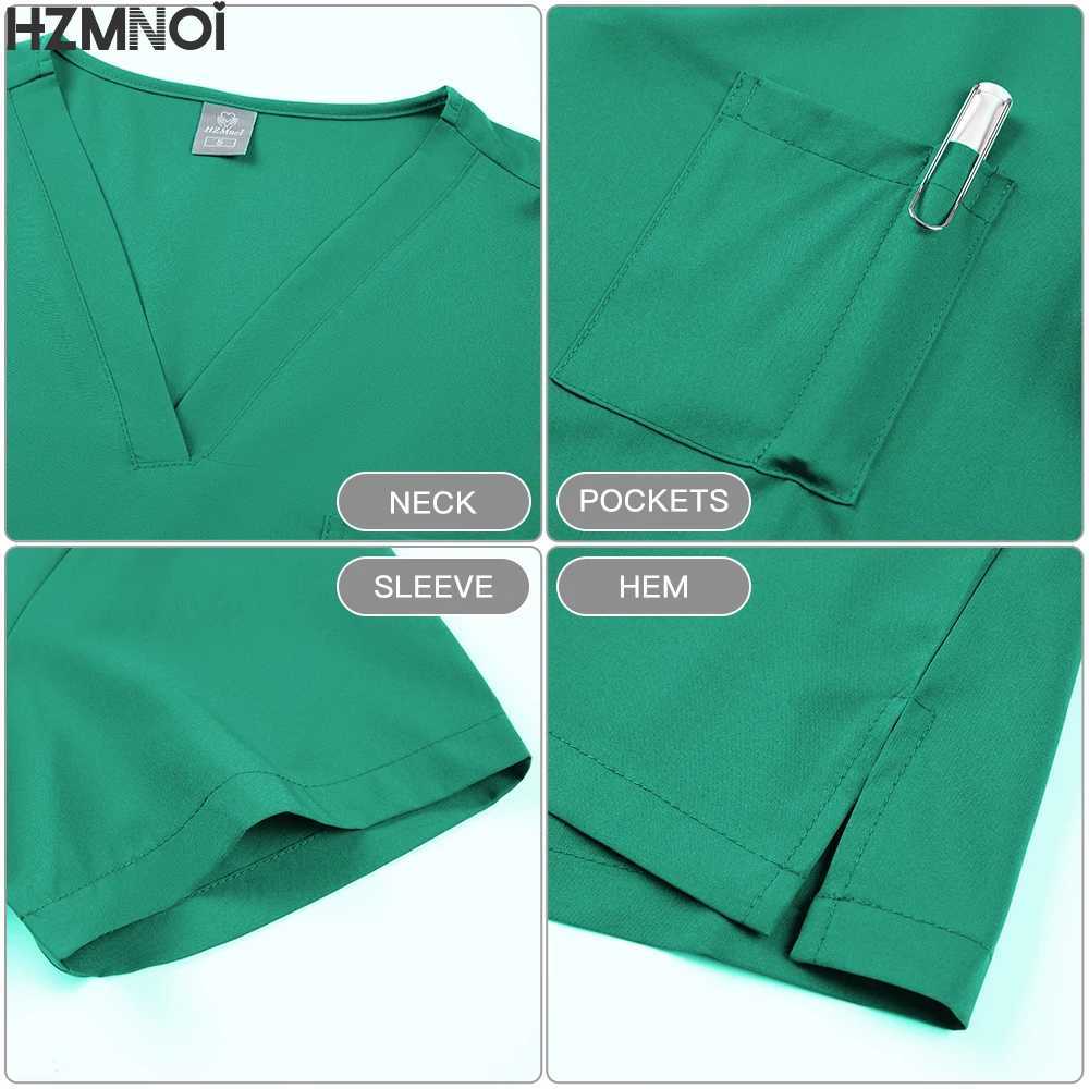 Medical Doctor Nurse Surgical Uniforms Woman Scrub Set Beauty Sn Work Wear Clinical Scrubs Top + Pants Spa Nursing Tunic Suit X250410