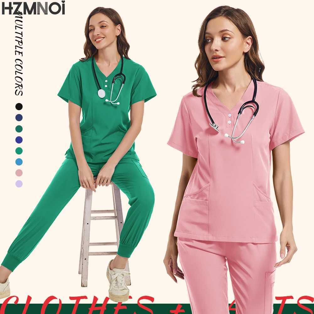 Surgical Uniforms Woman Nursing Enfermeria Sets Top + Pant Articles Medical Uniform Scrubs Clinical Beauty Sn hospital Suits X2504101