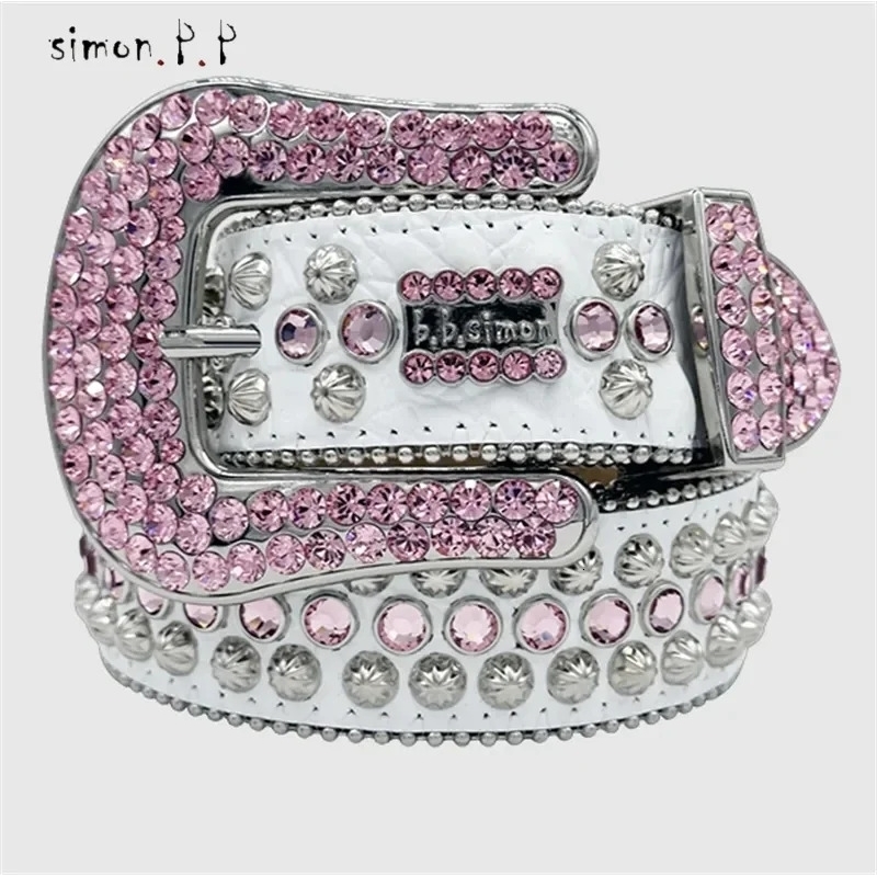 BB simon belt bb Strap Men Women Rhinestones er Belt Western Bling Crystal Diamond Studded Belts 251024CJ