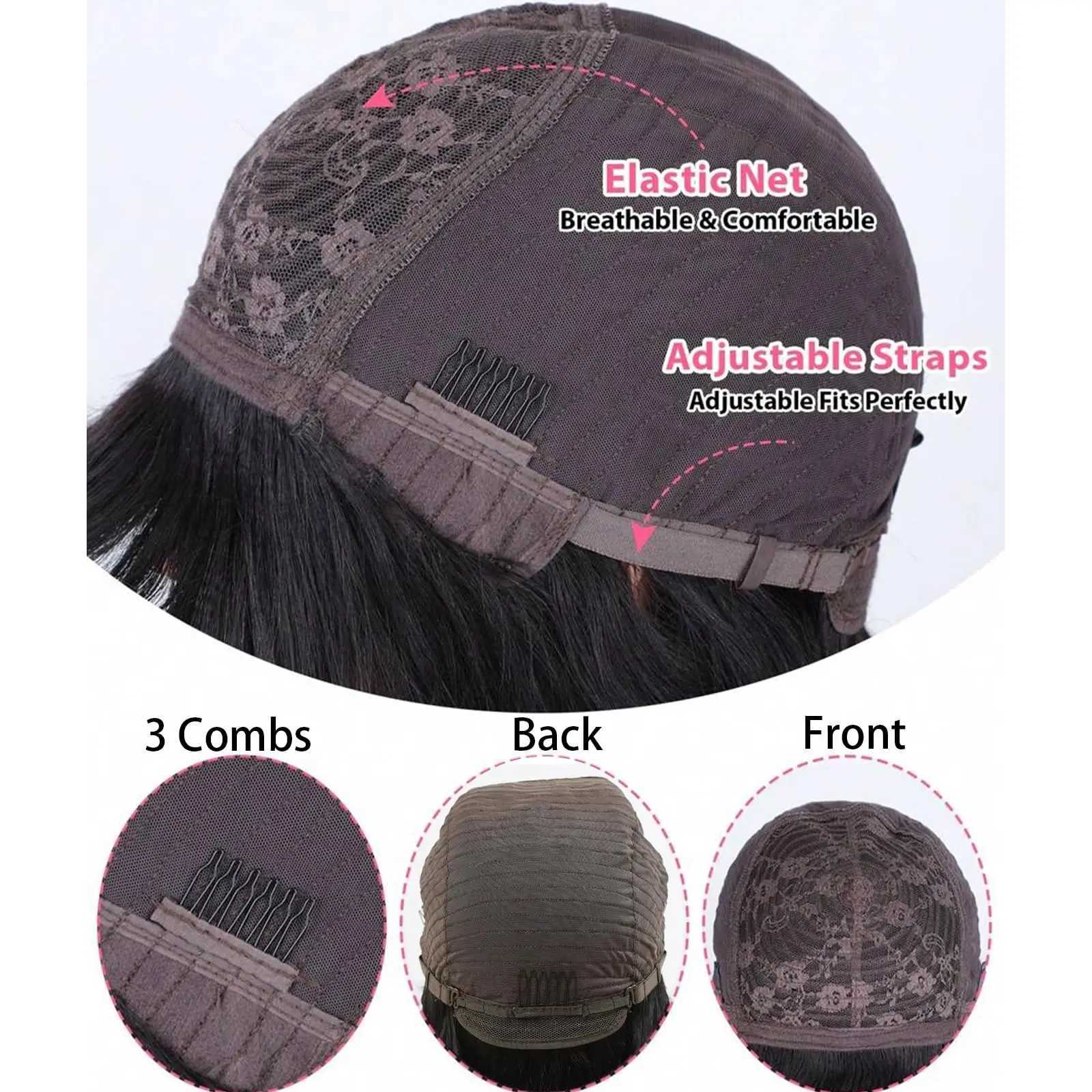 Short Bob Wigs Straight Human Hair Wigs Full Machine Made Wigs With Bangs Brazilian 100 Human Hair Wigs Natural Color 8-14 InchT251111