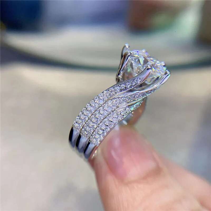 5CT Moissanite Womens Ring Color Moissanite Pass Diamond Pen Top Quality Marriage Proposal Engagement Moissanite Ring for Women