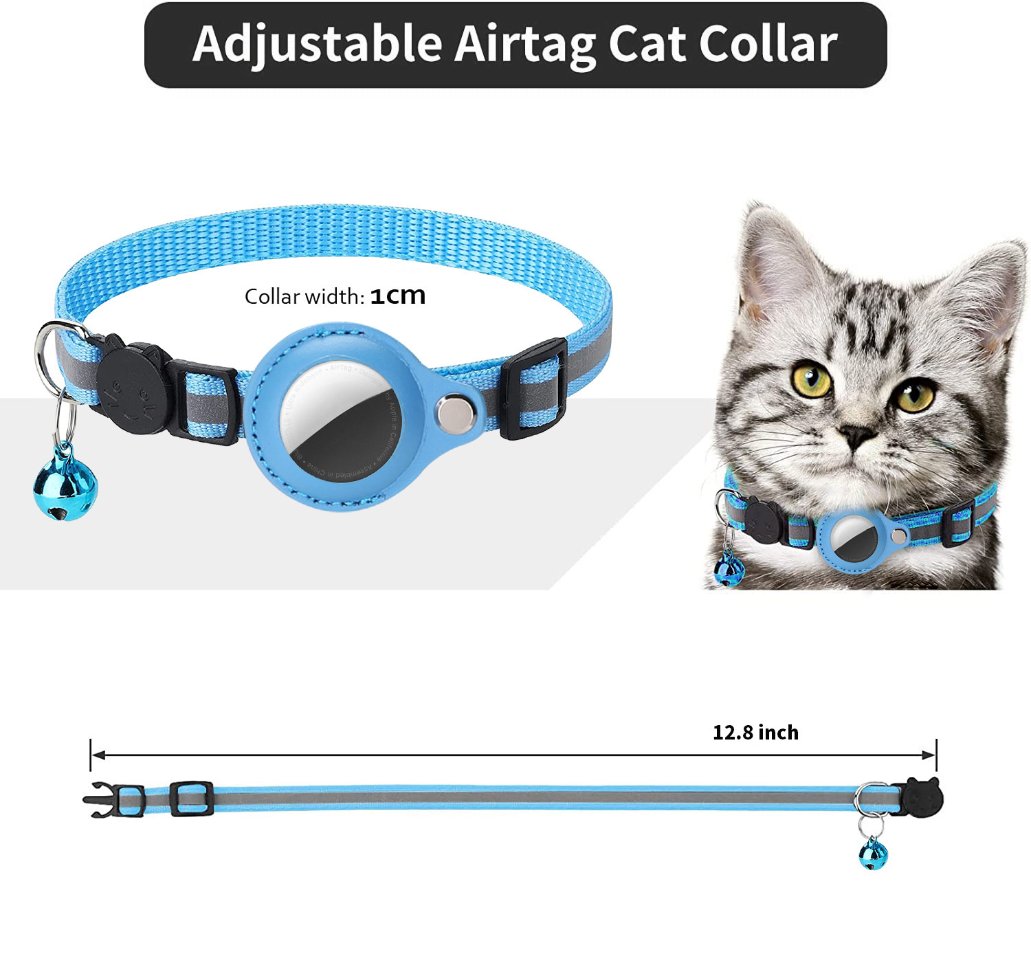 Collars Tracker Protective Case Anti Loss Pet Positioning Collar Cat Supplies Adjustable Kitten Reflective Bell Neck Ring Mechanical lock buckle Free 