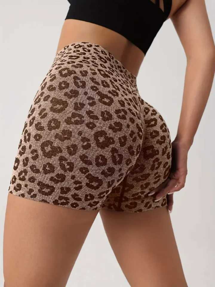 Womens high waisted yoga shorts fitness legs moisturizing breathable and stretchingW250411