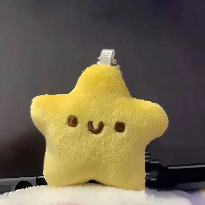 Cute star plush toy doll with squeezed keychain fluffy and soft filling toy backpack bag pendant charming and lovely gift for girls W250411