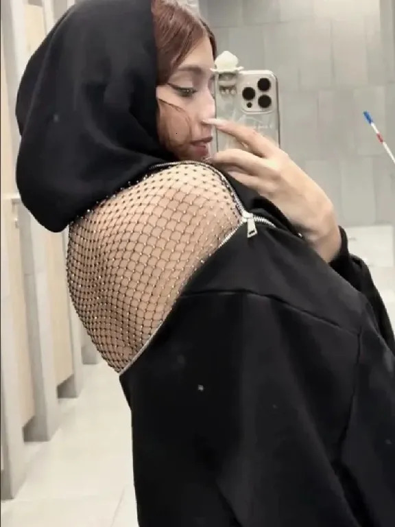 Harajuku Sexy Off Shoulder Transparent Hoodie Y2K Clothing Women Fashion Gothic Sweetheart Mesh Oversized Pullover Casual Jacket 251106