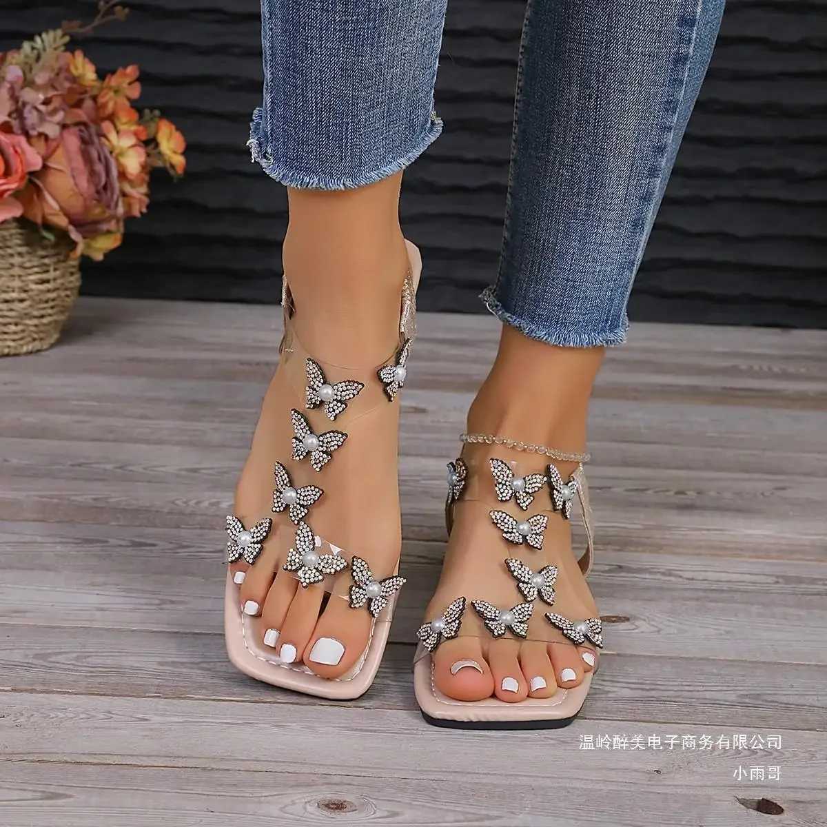 Rhine Butterfly Sandals Womens New Summer Fi Large Size Lightweight Slippers Banquet Shoulder Beach Casual ShoesXJ250410