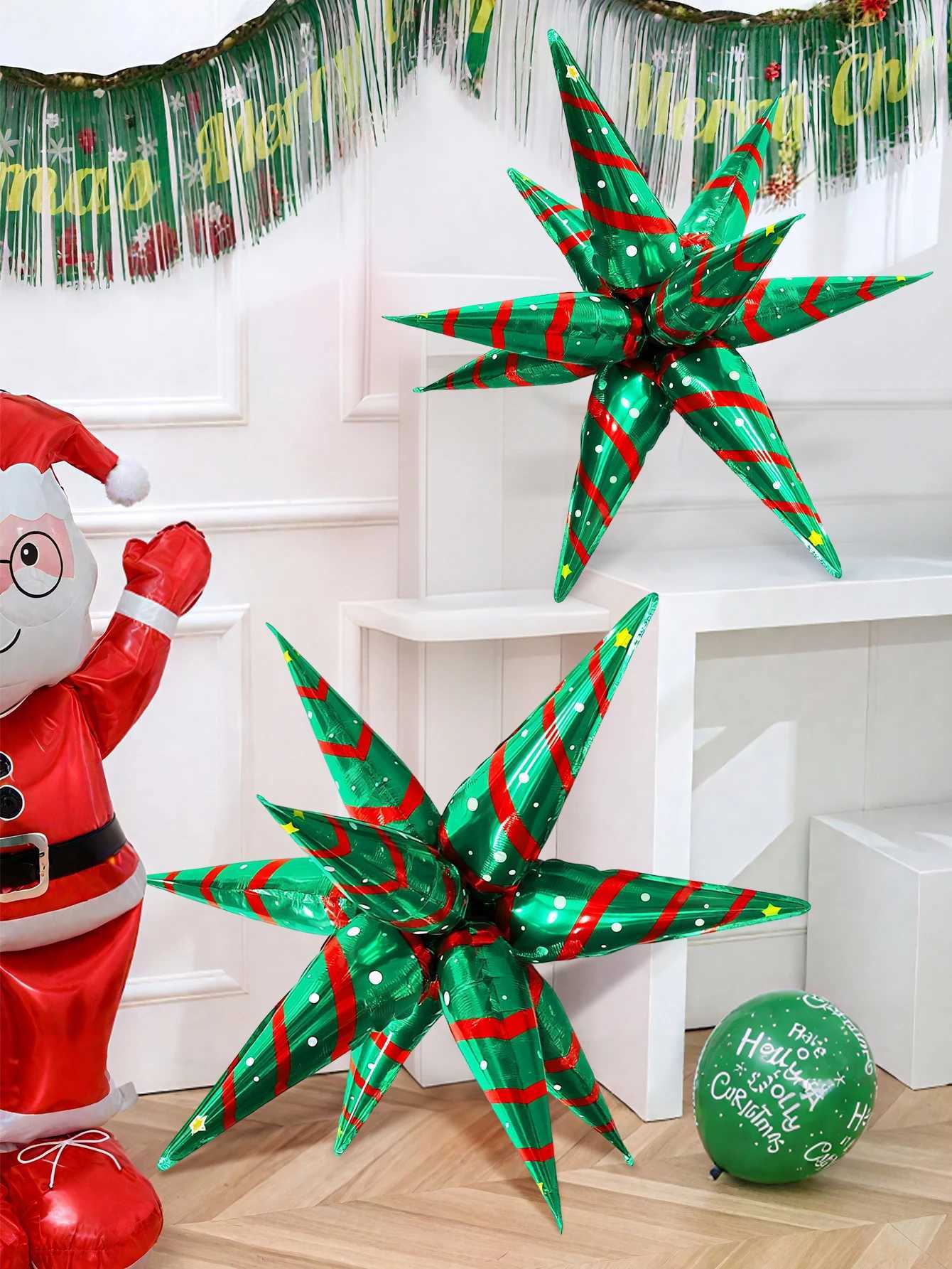 Christmas Christmas Exploding Star Aluminum Foil Balloon Christmas Party Birthday New Year Santa Claus Snowman Party New Years Eve Y251111