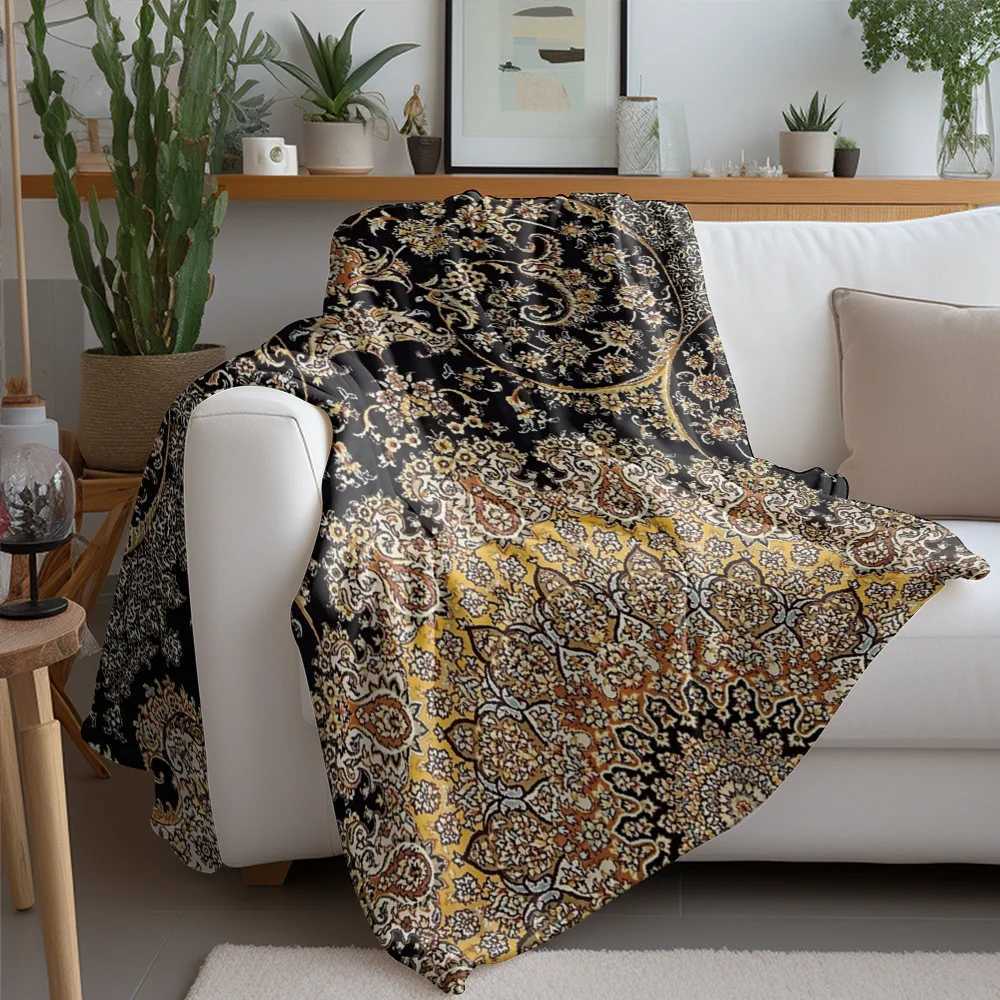 Black Paisley Pattern Throw Blanket Decorative Sofa Bed Living Room Rug Home Textile Cushion Cover C251111
