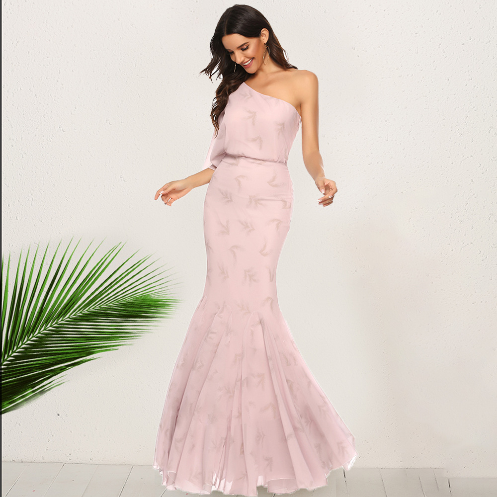 Women's Bohemian Elegant Oblique Shoulder Fishtail Long Dress