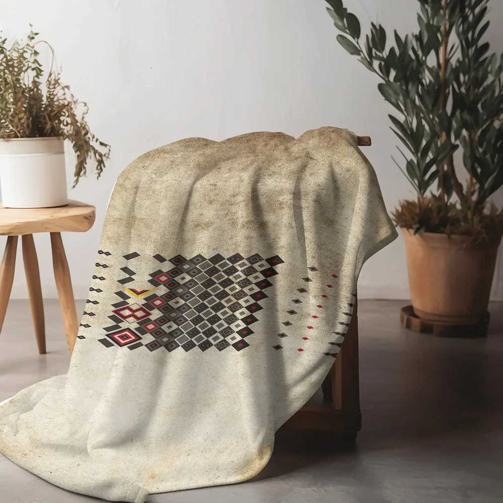 Geometric Pattern Fleece Blanket - Kids Teen Adult Throw Soft Warm Cozy Bed Sofa Decorative Blanket Gift C251111