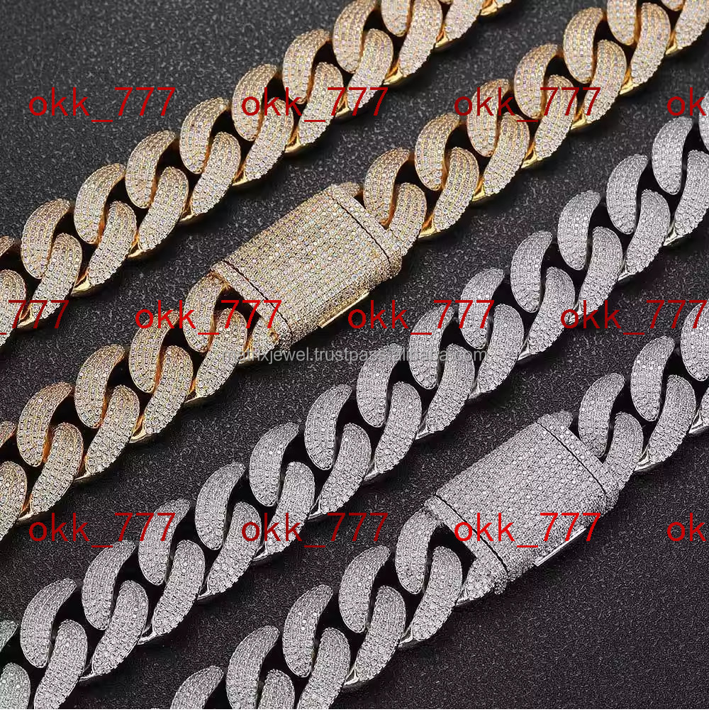 Exclusive Hip Hop Fashion Trendy 12mm Vvs Round Moissanite Diamond Cuban Link Chain at Best Prices From India
