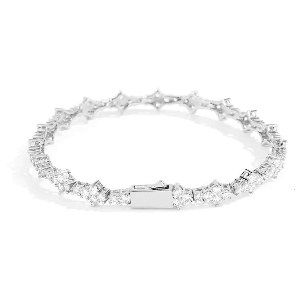 Europe and the United States 6.5mm Moissanite Jewelry Aircraft Tennis Chain S925 Silver Womens Bracelet Wholesale Customization