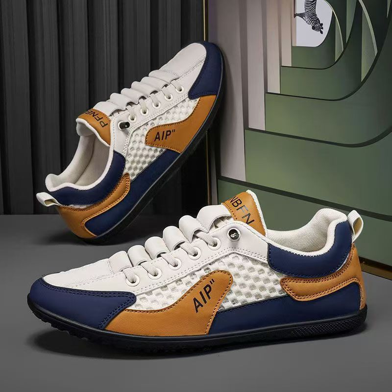 Men's shoes summer mesh surface breathable with leisure small white shoes youth sports soft sole breathable fashionable shoes 2025
