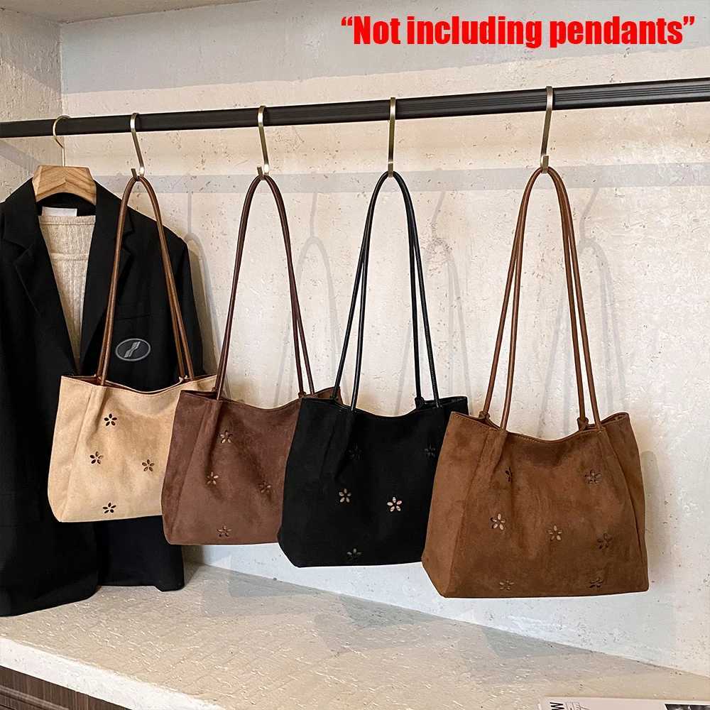 Hollow Out Bag for Women New Autumn and Winter High-End Retro Work Commute Tote Bag Large Capacity Shoulder BagT251110