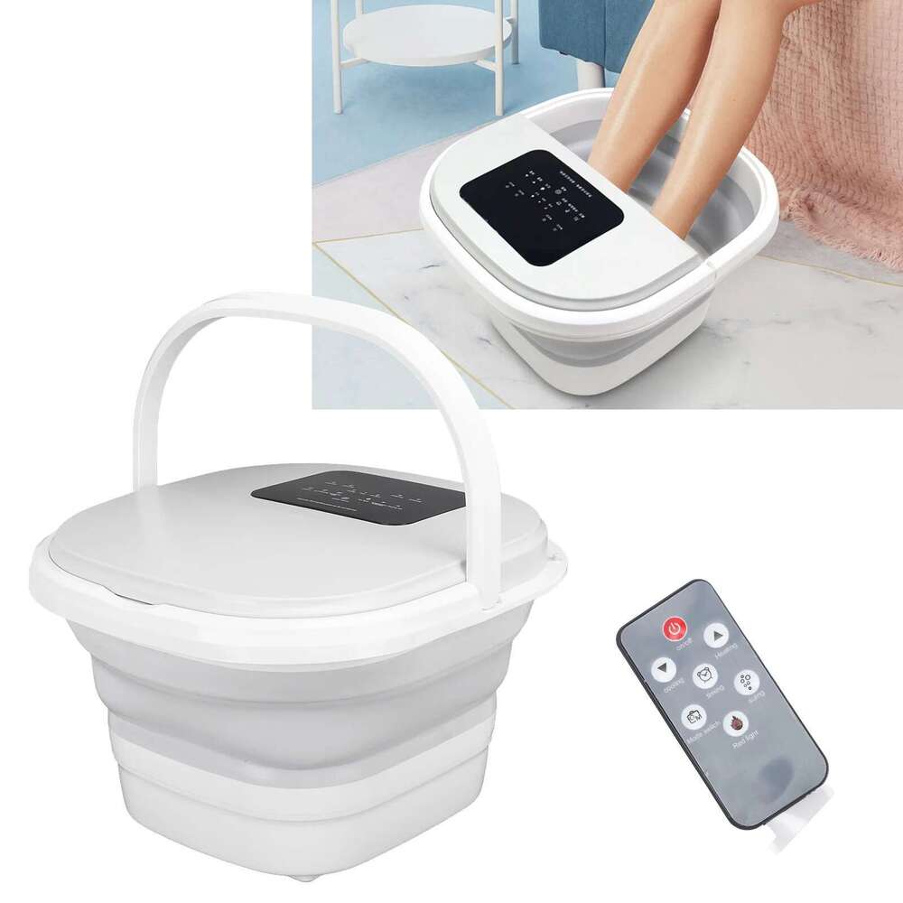 Soak Tub Smart Foldable 420W 8L Large Capacity Heating Foot Massager Spa Soaker with 8 Set Rollers
