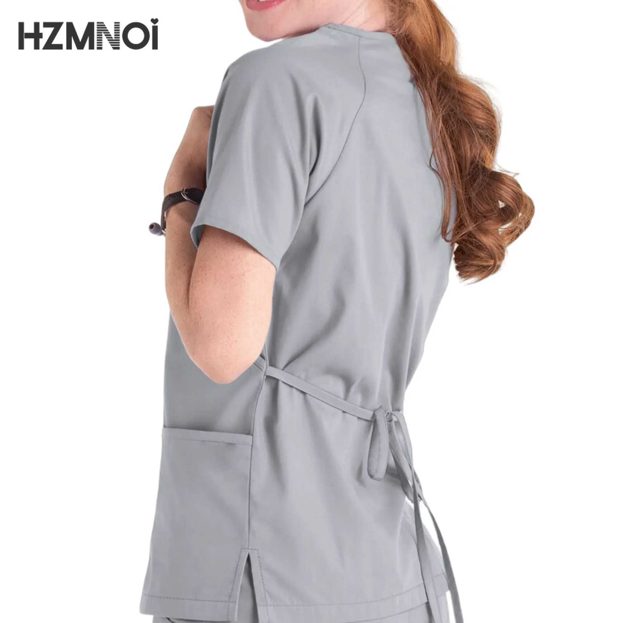 Women Medical Uniforms Elastic Scrubs Sets Hospital Surgical Gowns Short Slve Tops Pant Nursing Accessories Doctors Clothes X250410