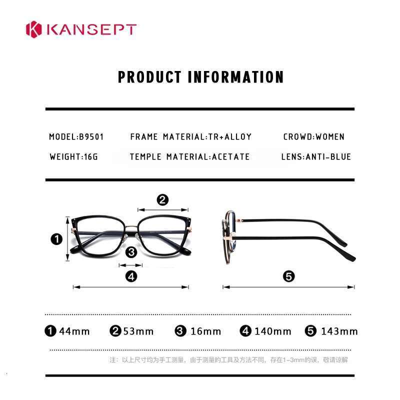KANSEPT Fashion Cat Eye Customisable Mya Prescription Optical Lenses Anti Blue Ray Butterfly Recipe Reading Glasses Women