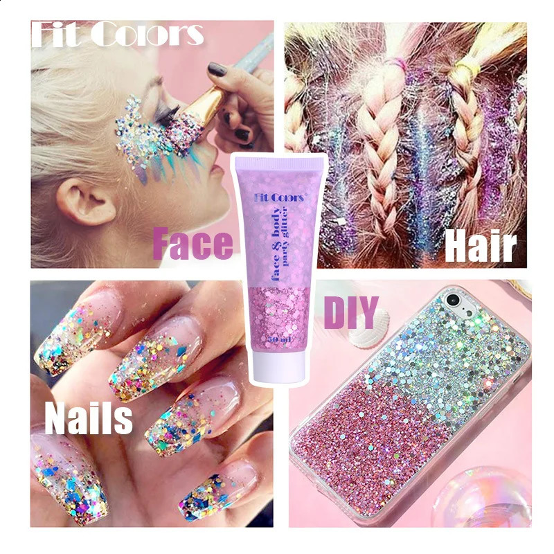 Fit Colors 14 colors Glitter Gel Merman Scale Face Body Lip Glitter Eyeshadow Polarizing Stage Makeup ins Style 250410